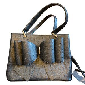 Big Black Bow Bag; Jenna Bow Vegan Crossbody Satchel NEW WITH TAGS